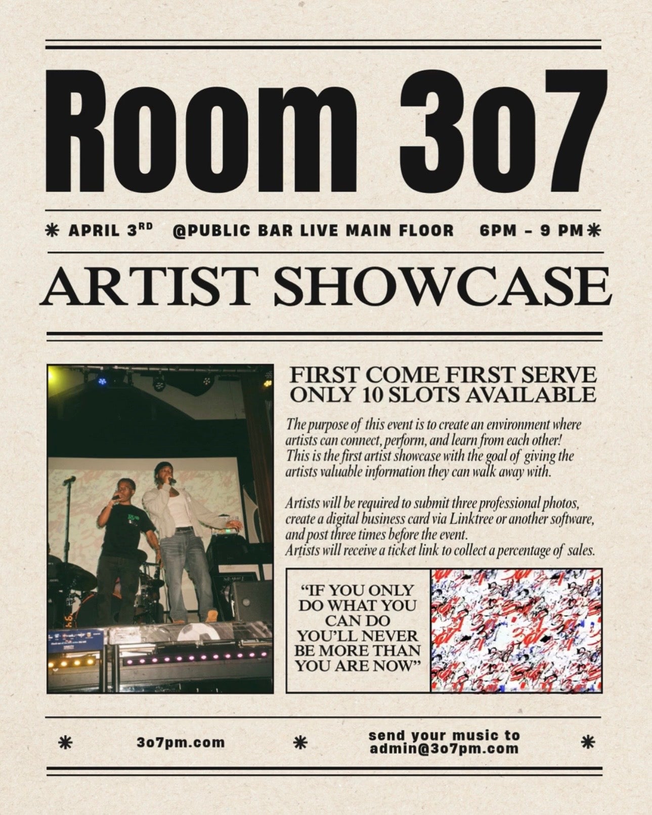 Room 3o7 Artist Showcase